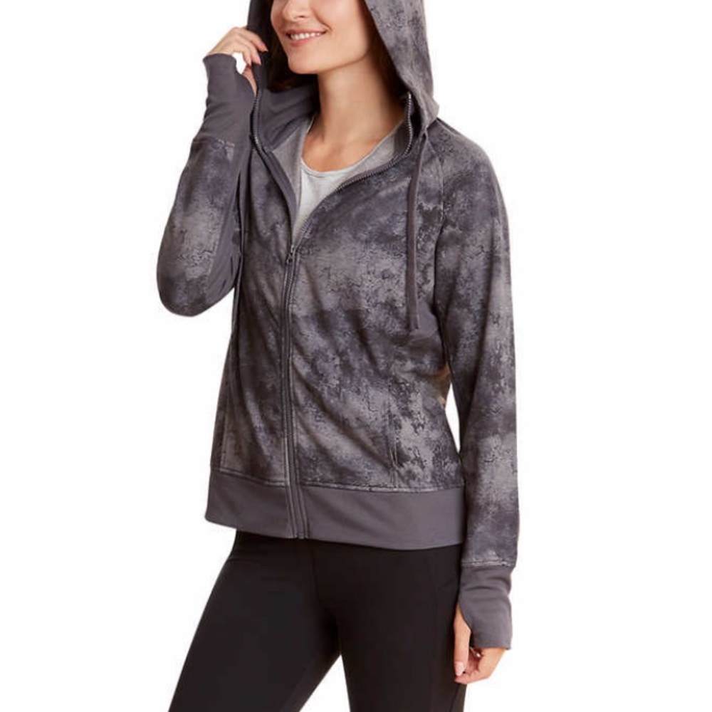 NEW Danskin Gray Zip Up Hoodie Jacket Athleisure - Picture 2 of 4